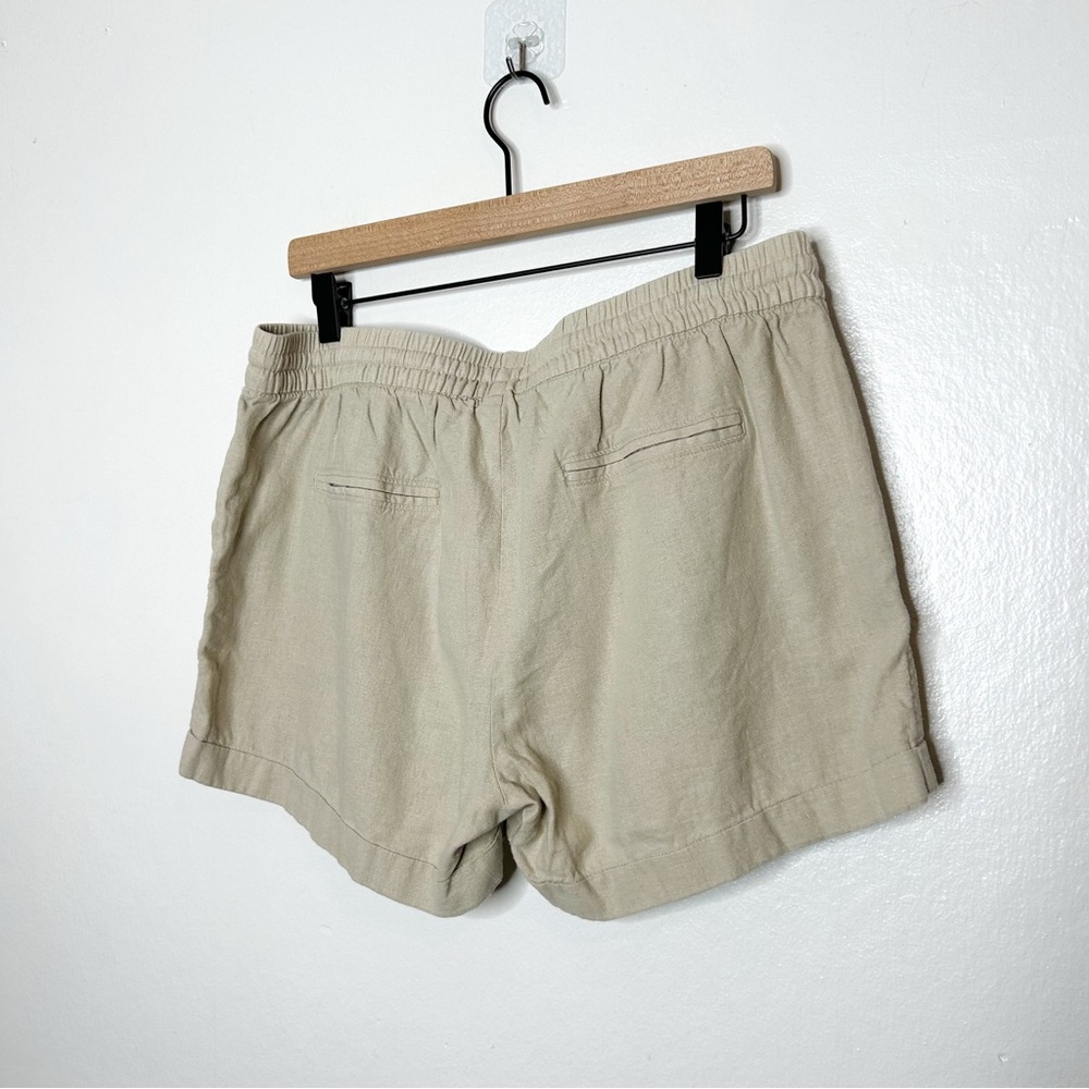 Old Navy Womens Casual Mid Rise Pull On Linen Blend Shorts Neutral Tan Large L - Picture 6 of 8